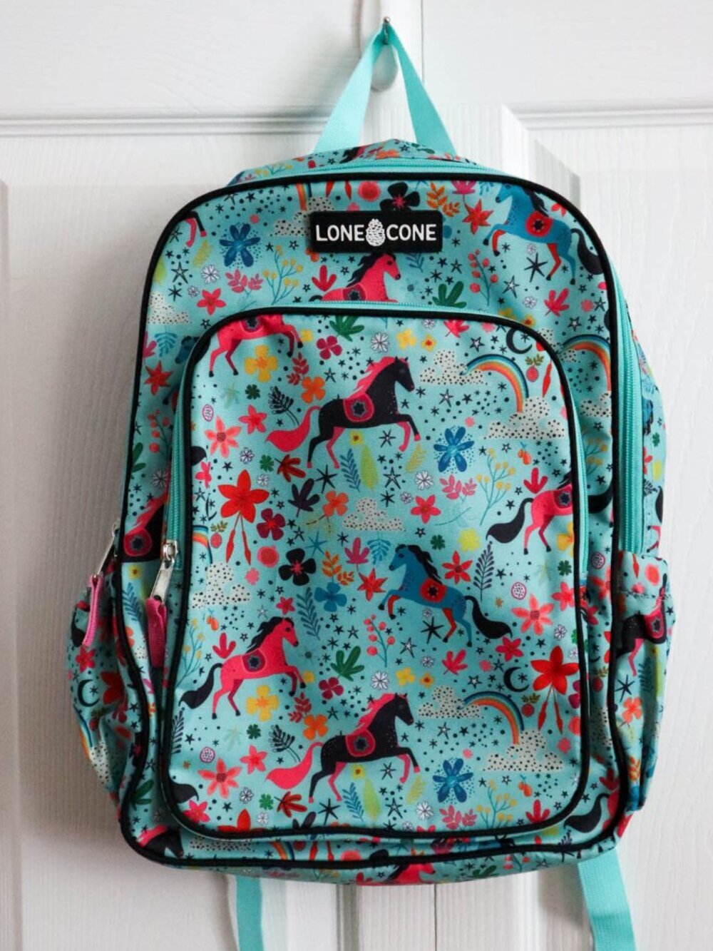 Lone Cone Kids Backpack Book Bag School Pack Rainbow Unicorn Print Colorful
